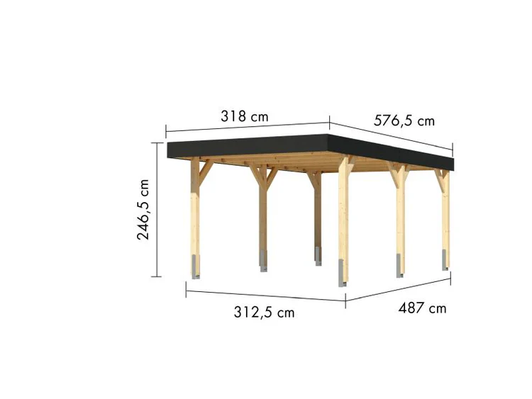 Karibu Einzelcarport Leimholz 1 – Bild 4