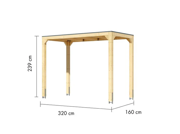 Karibu Pavillon Cubus halb, natur – Bild 5