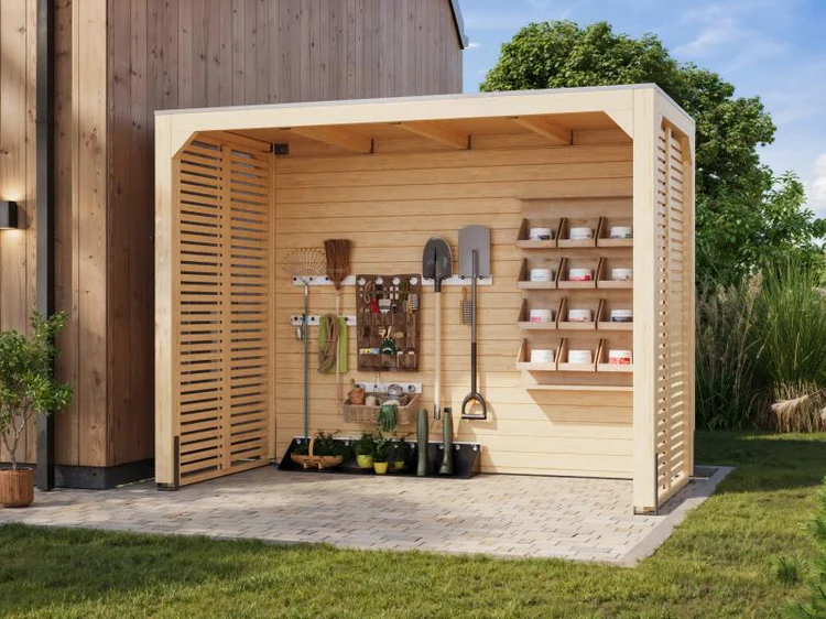 Karibu Pavillon Cubus halb, natur – Bild 2